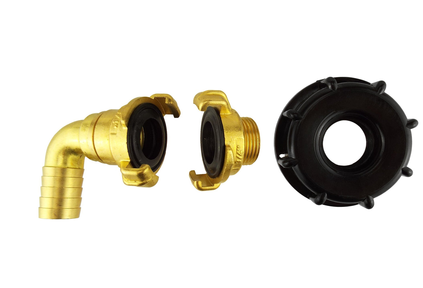 IBC 2 S60X6 Cap with Geka Type Fittings 25mm Barb Swivel Elbow Hose Pipe Fitting