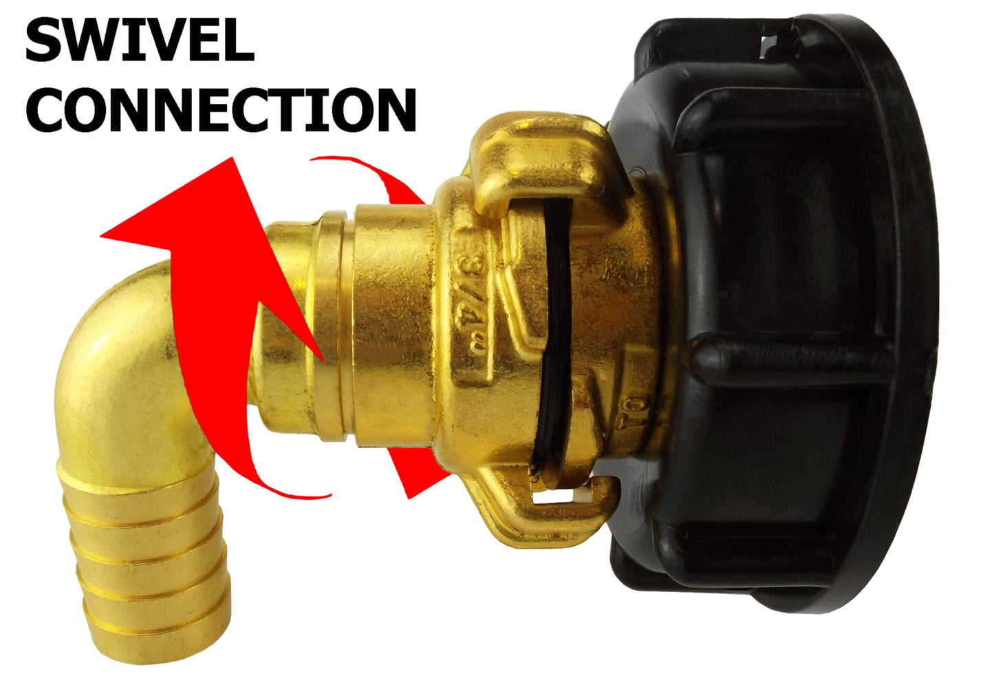 IBC 2 S60X6 Cap with Geka Type Fittings 13mm Barb Swivel Elbow Hose Pipe Fitting