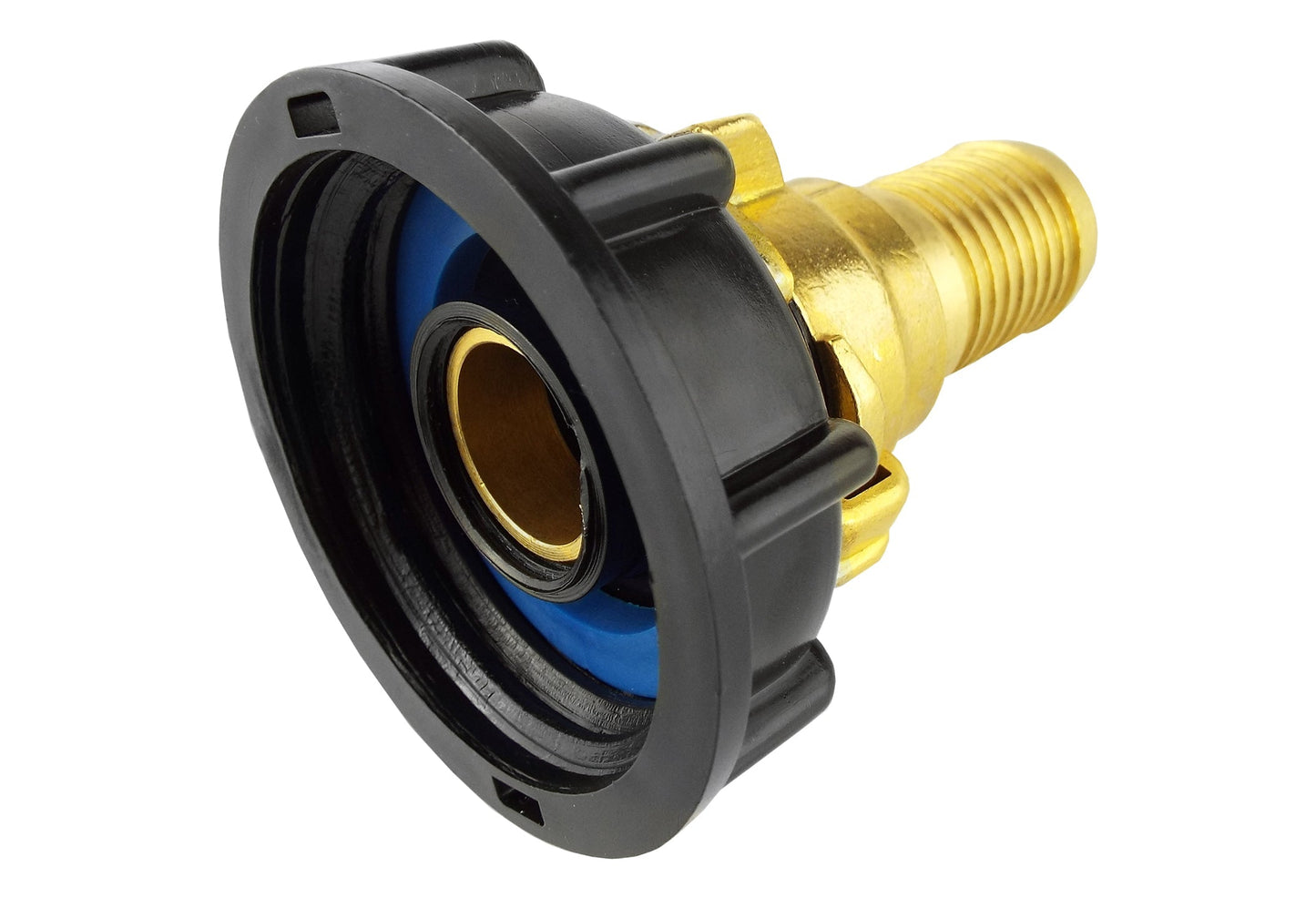 IBC 2 S60X6 Cap with Geka Type Fittings 25mm Swivel Barb for Brass Water Fitting