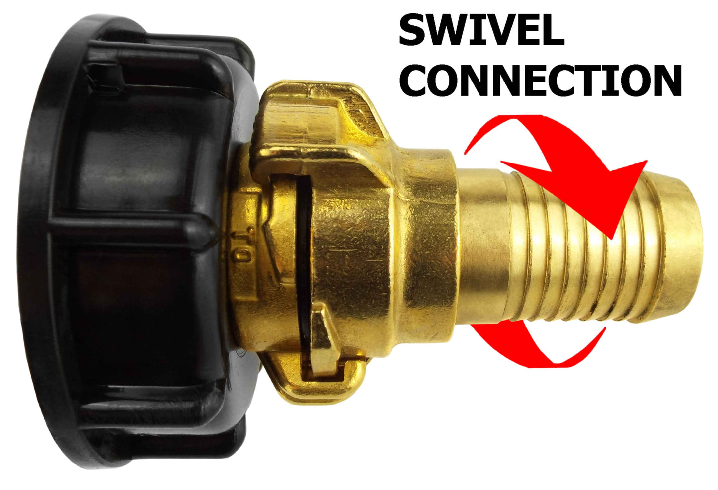 IBC 2 S60X6 Cap with Geka Type Fittings 13mm Barb Swivel for Brass Water Fitting