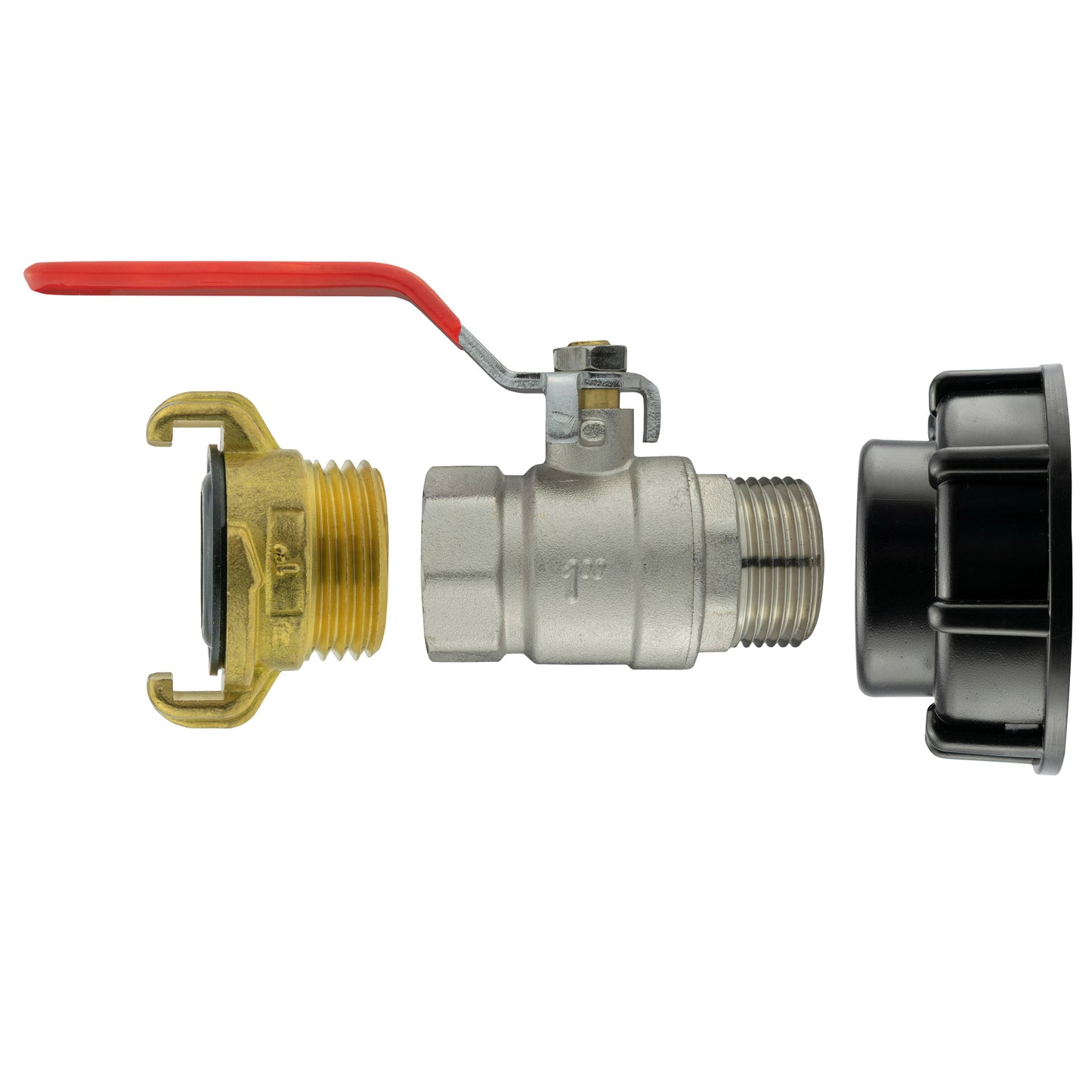 IBC 2 S60X6 Cap with BSPM-F Lever Valve and Geka Type Fitting BSP Thread Fitting