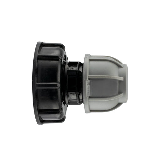 IBC 2 S60X6 Cap with 20mm MDPE Straight Hose Connector Set Garden Irrigation Kit
