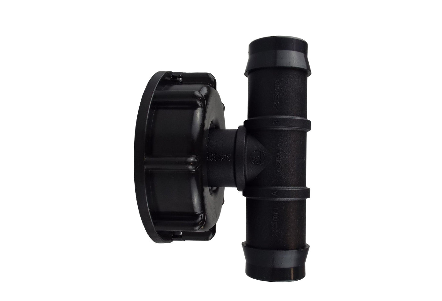 IBC 2 S60X6 Cap with 25mm Barbed Tee BSP Thread Fitting Drip Irrigation Fitting