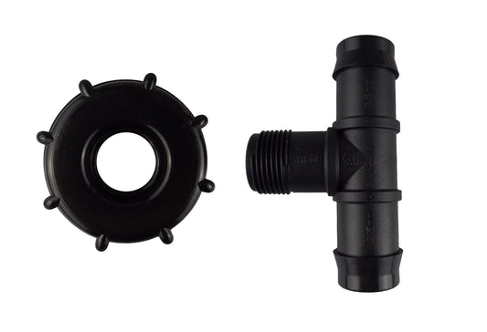 IBC 2 S60X6 Cap with 25mm Barbed Tee BSP Thread Fitting Drip Irrigation Fitting
