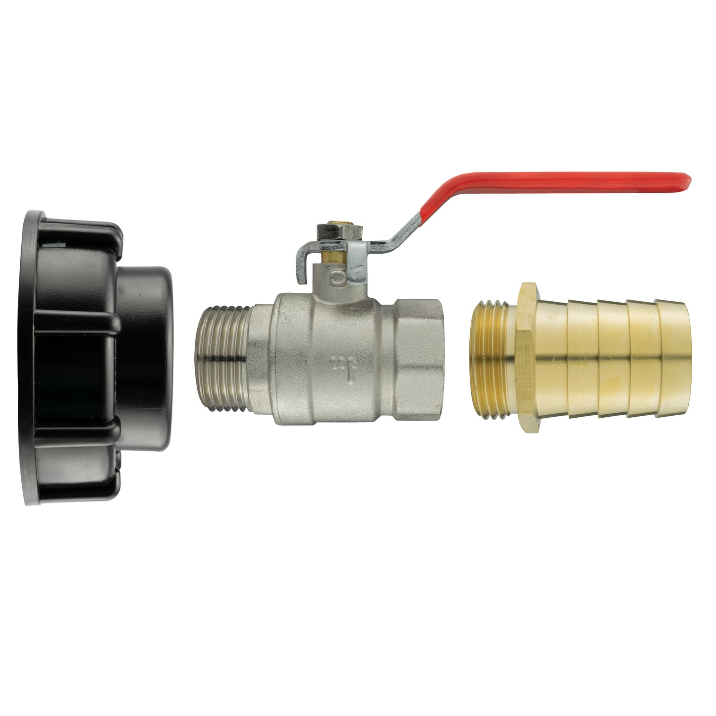 IBC 2 S60X6 Cap with Lever Valve and 32mm Brass Barb for DIY Workshop Accessory
