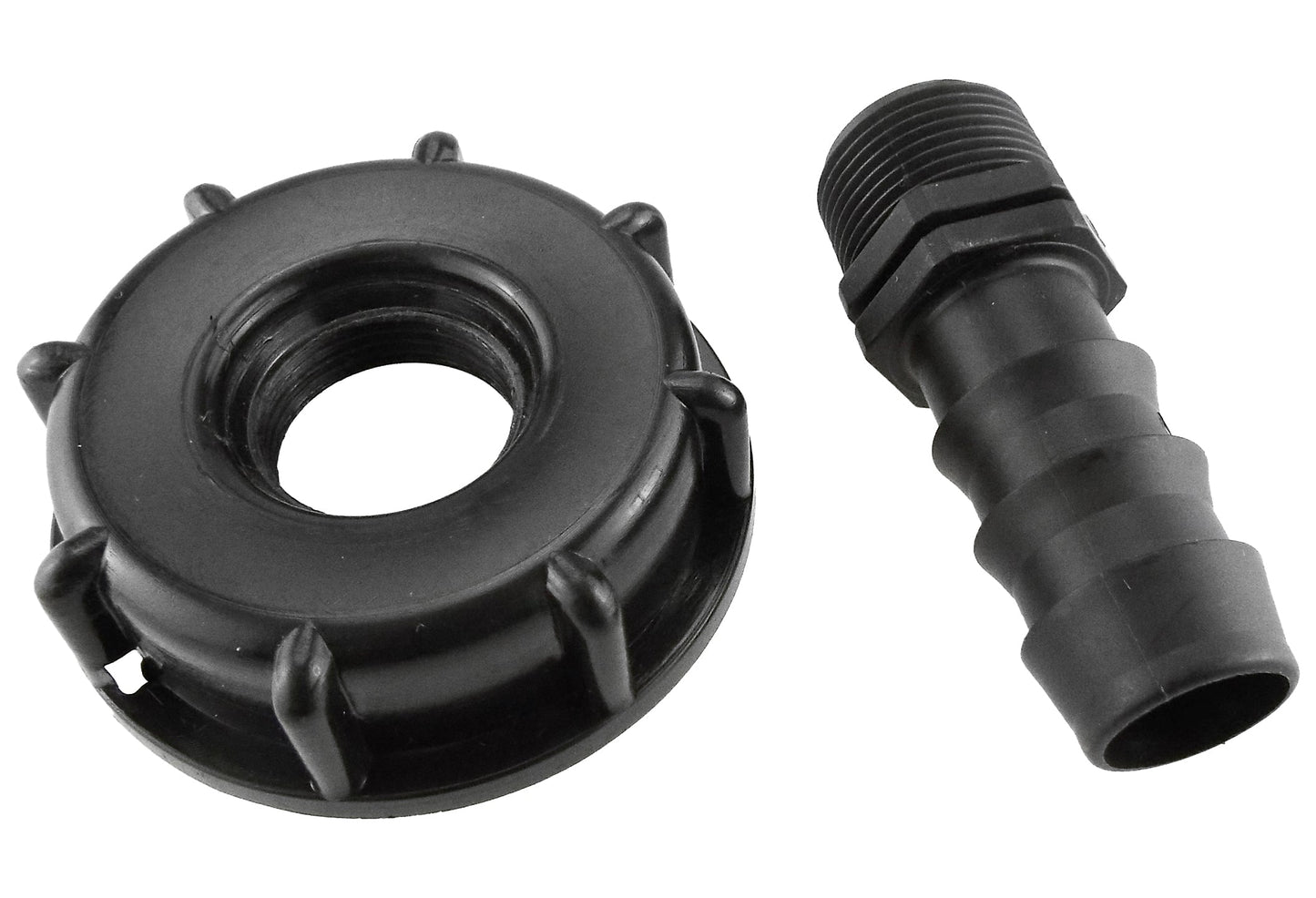 IBC 2 S60X6 Cap with Straight 16mm Barb Hose Connector Set Micro Watering System