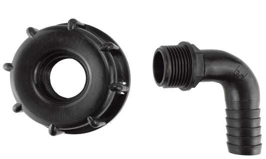 IBC 2 S60X6 Cap with Pond Elbow 20mm Barb Barb Connector Drip Irrigation Fitting