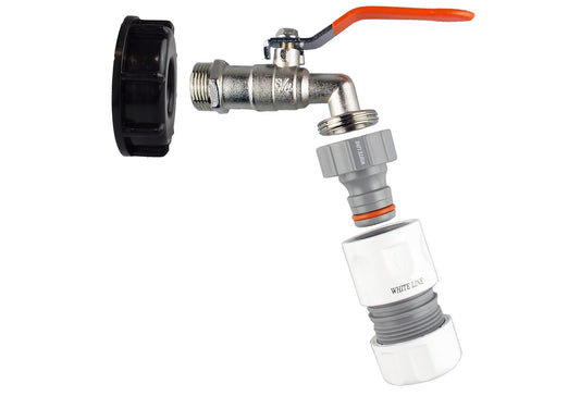 IBC 2 S60X6 Cap with Lever Tap and Max Flo Hose Connectors Set Hose Pipe Fitting