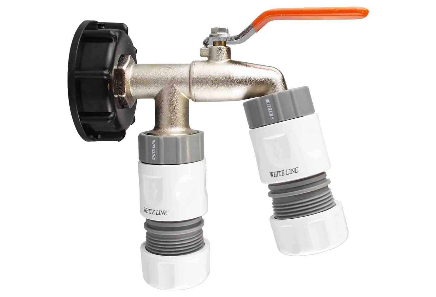IBC 2 S60X6 Cap with Double Lever Tap and Max Flo Hose Connectors Set