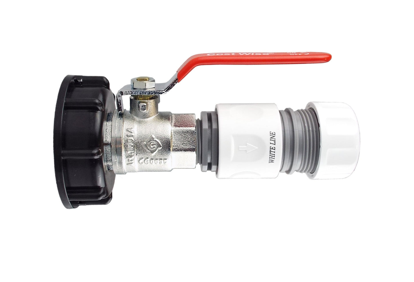 IBC 2 S60X6 Cap with 3/4 BSP Lever Valve and Max Flo Hose Connectors Set