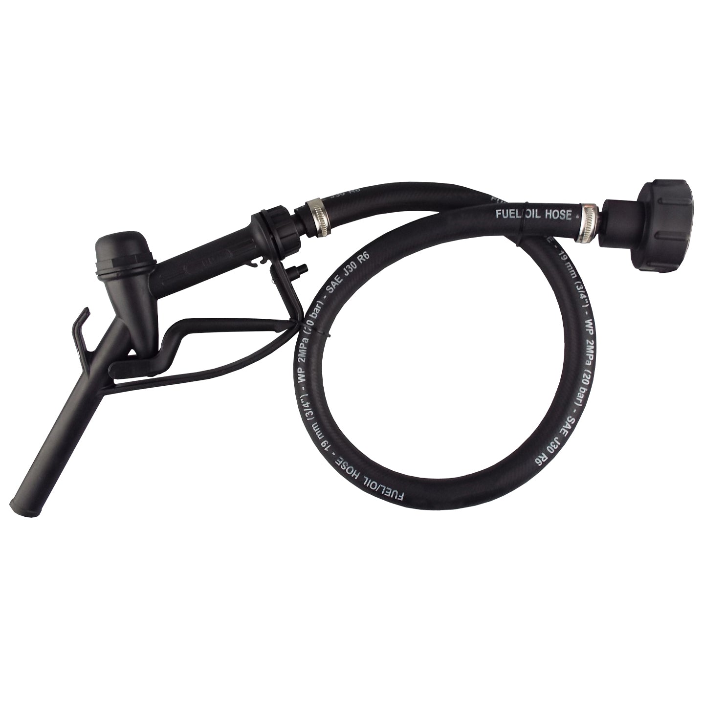 Fuel Gun with 3/4in Rubber Hose and Tank Adaptor Set for Stainless Steel Fitting
