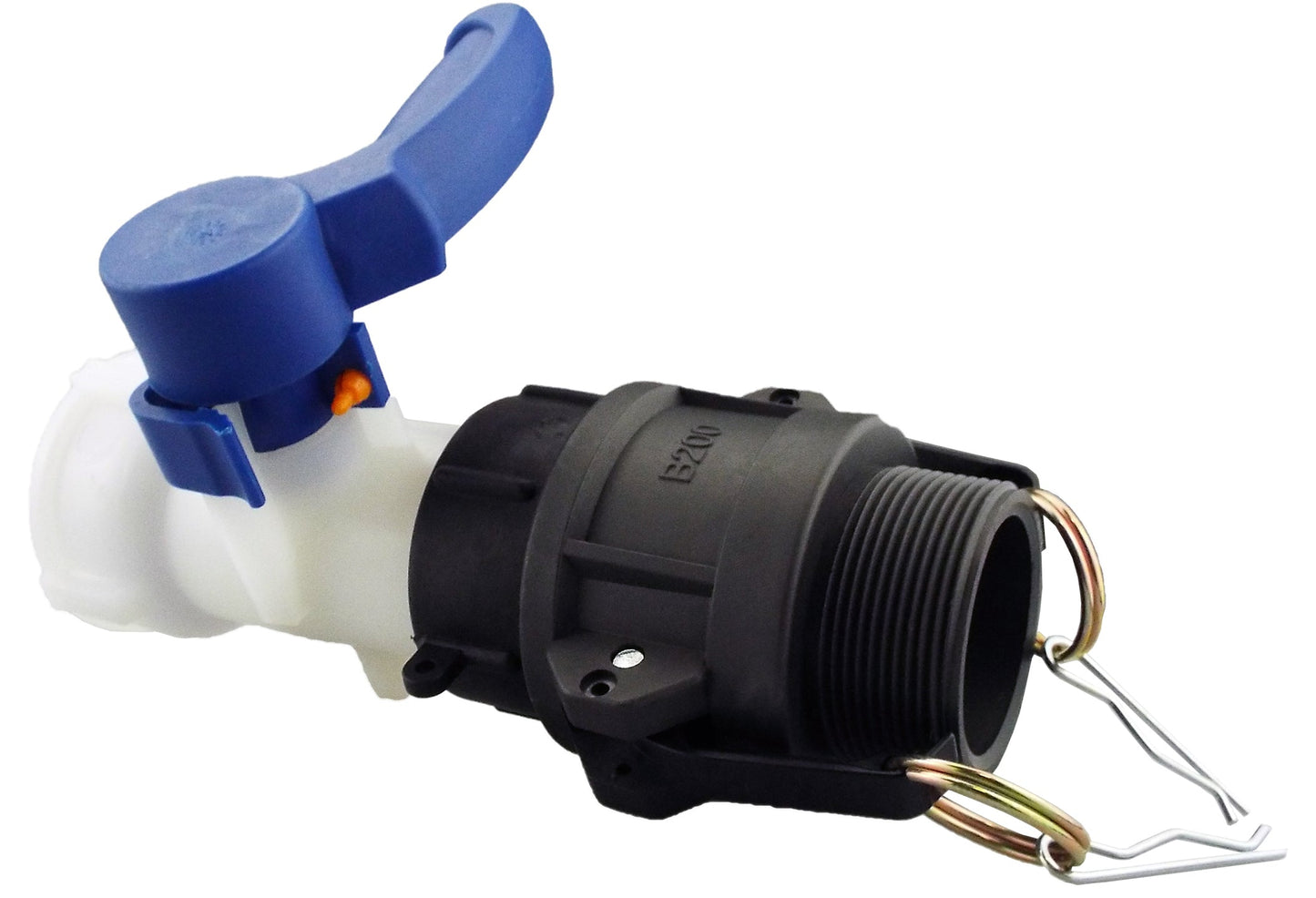 IBC 2 S60X6 Valve with IBC S60X6 - 2 Camlock Fitting and 2 BSP Type B Camlock