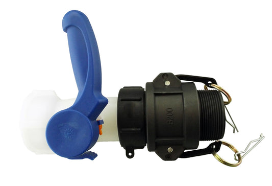 IBC 2 S60X6 Valve with IBC S60X6 - 2 Camlock Fitting and 2 BSP Type B Camlock