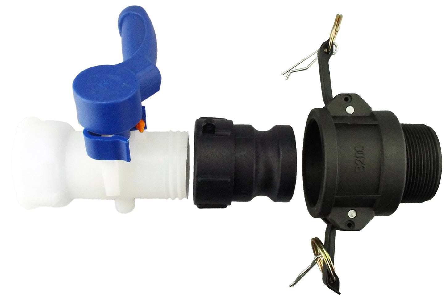 IBC 2 S60X6 Valve with IBC S60X6 - 2 Camlock Fitting and 2 BSP Type B Camlock