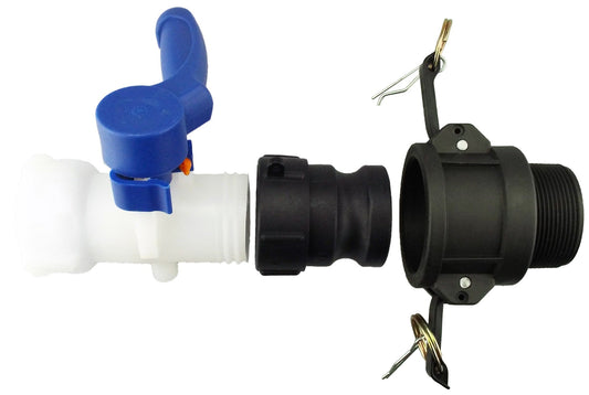 IBC 2 S60X6 Valve with IBC S60X6 - 1 Camlock Fitting 1 Type B Camlock