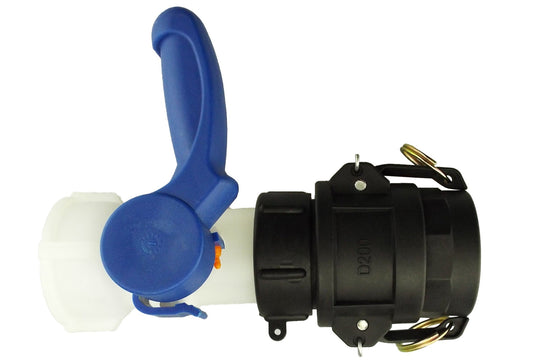 IBC 2 S60X6 Valve with IBC S60X6 - 2 Camlock Fitting and 2 BSP Type D Camlock