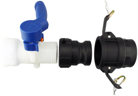 IBC 2 S60X6 Valve with IBC S60X6 - 1.5 Camlock Fitting and 1.5 Type D Camlock