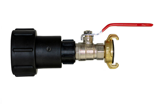 IBC 2 S60X6 - 1in BSPF Extender Adaptor with Lever Valve and Geka Type Fitting