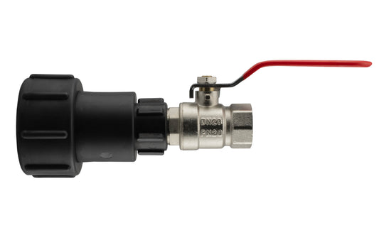 IBC 2 S60X6 - 1/2in BSPF Extender Adaptor with 1/2 BSPM-F Lever Valve