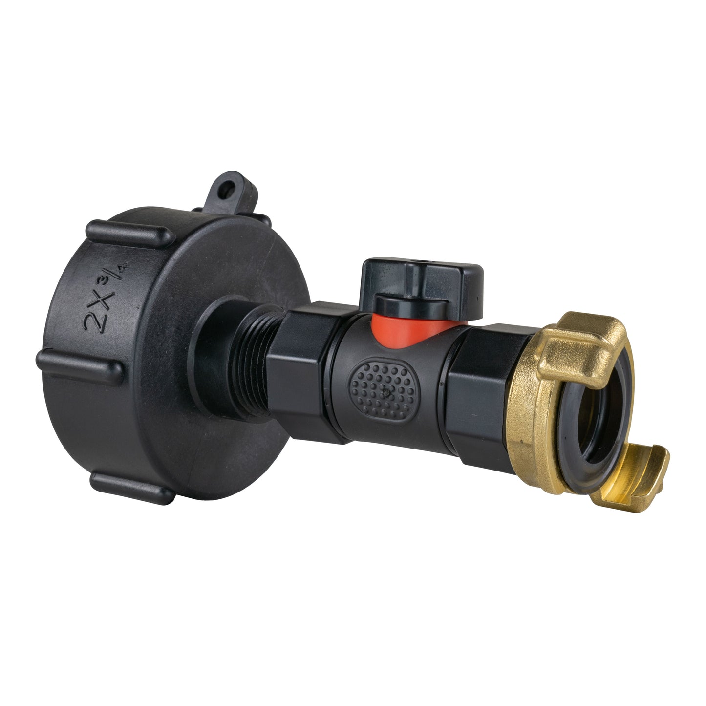 IBC 2 S60X6 Cap with In-Line BSPF Valve and Geka Type Fitting BSP Thread Fitting