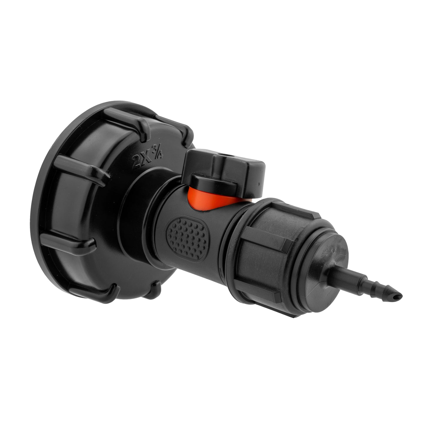 IBC 2 S60X6 Cap with In-Line BSPM Valve and 4mm Barb Micro Connector Tap Adapter