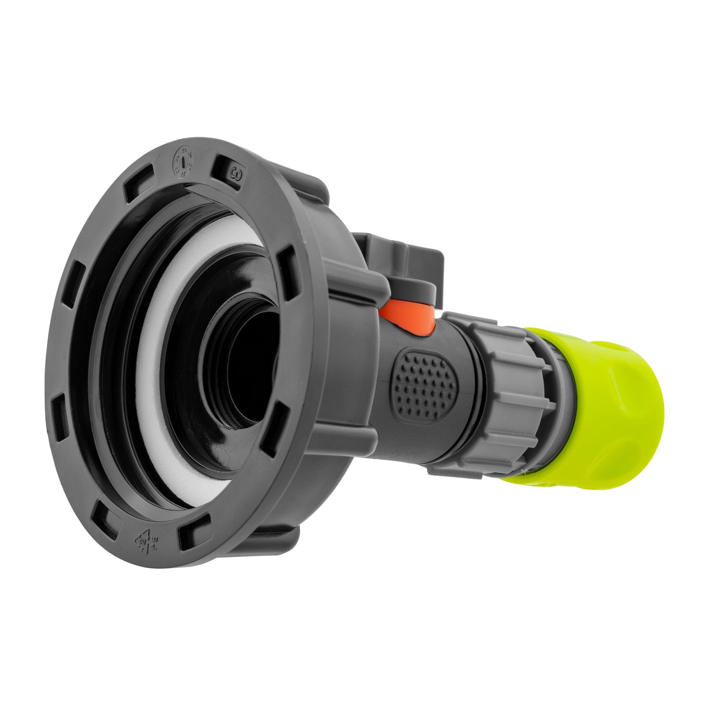 IBC 2 S60X6 Cap with In-Line BSPM Valve and 3/4 BSPF Female Hose Connector Lime