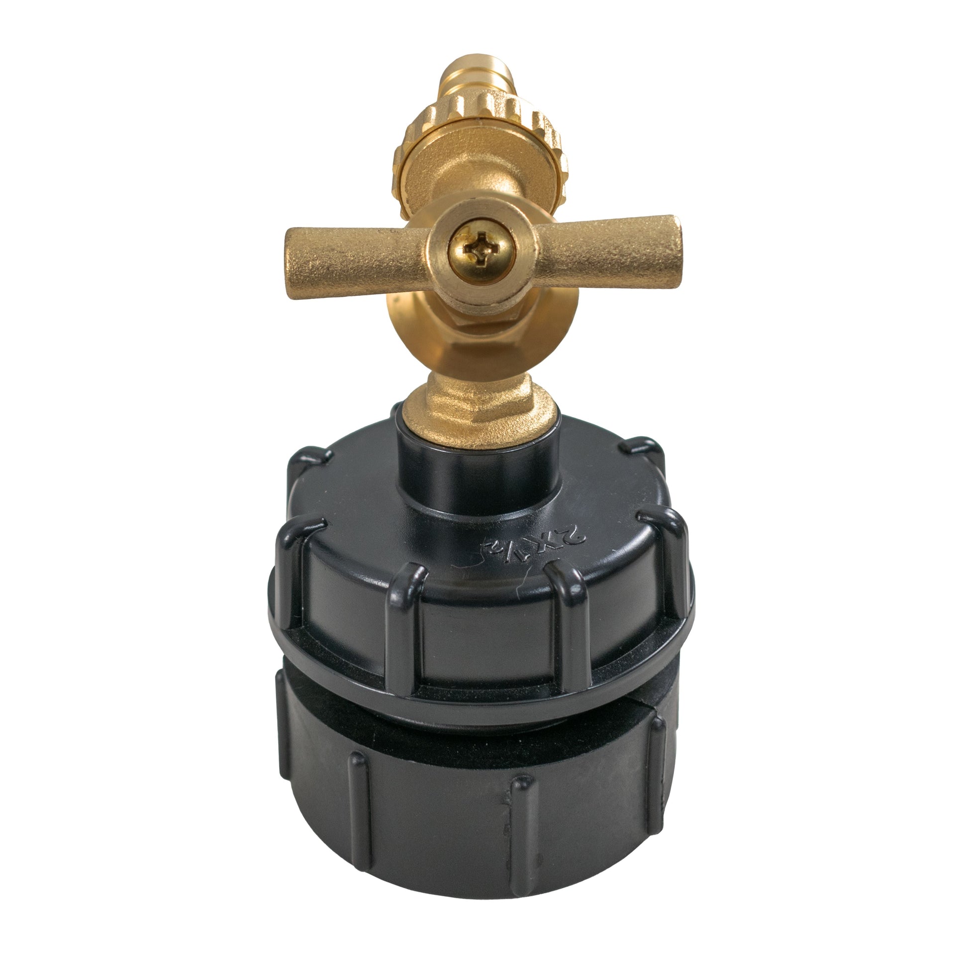 AP Supplies IBC 2” BSPF – S60X6 Cap with S60X6 – ½” BSPF Cap and Brass Bib Tap 1/2” Barb