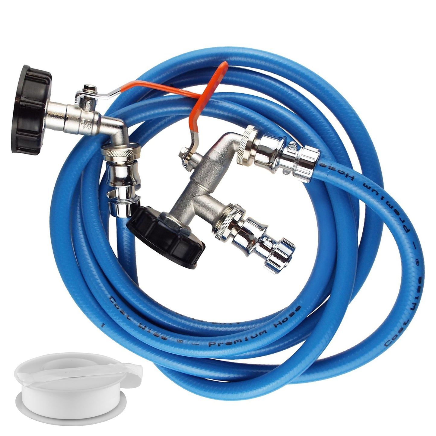 AP Supplies IBC Tank Connection Kit – Chrome - 2m hose kit