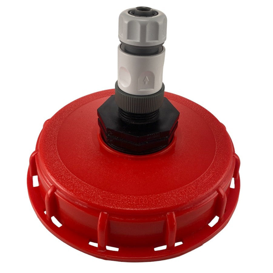 AP Supplies IBC 6-inch Cap Kit with ½” Hose Pipe Connector (White)