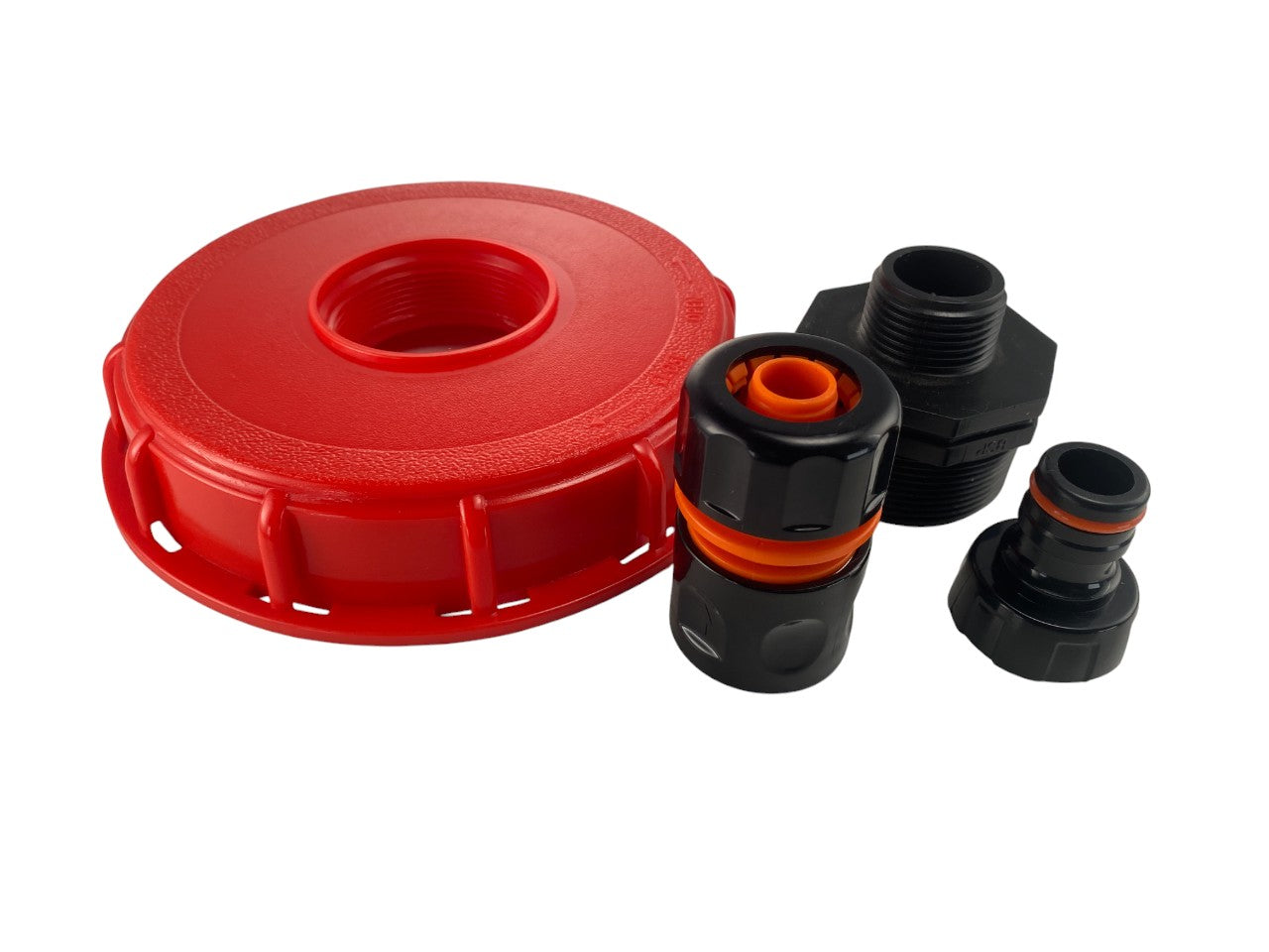 AP Supplies IBC 6-inch Cap Kit with 3/4” Hose Pipe Connector (Black)