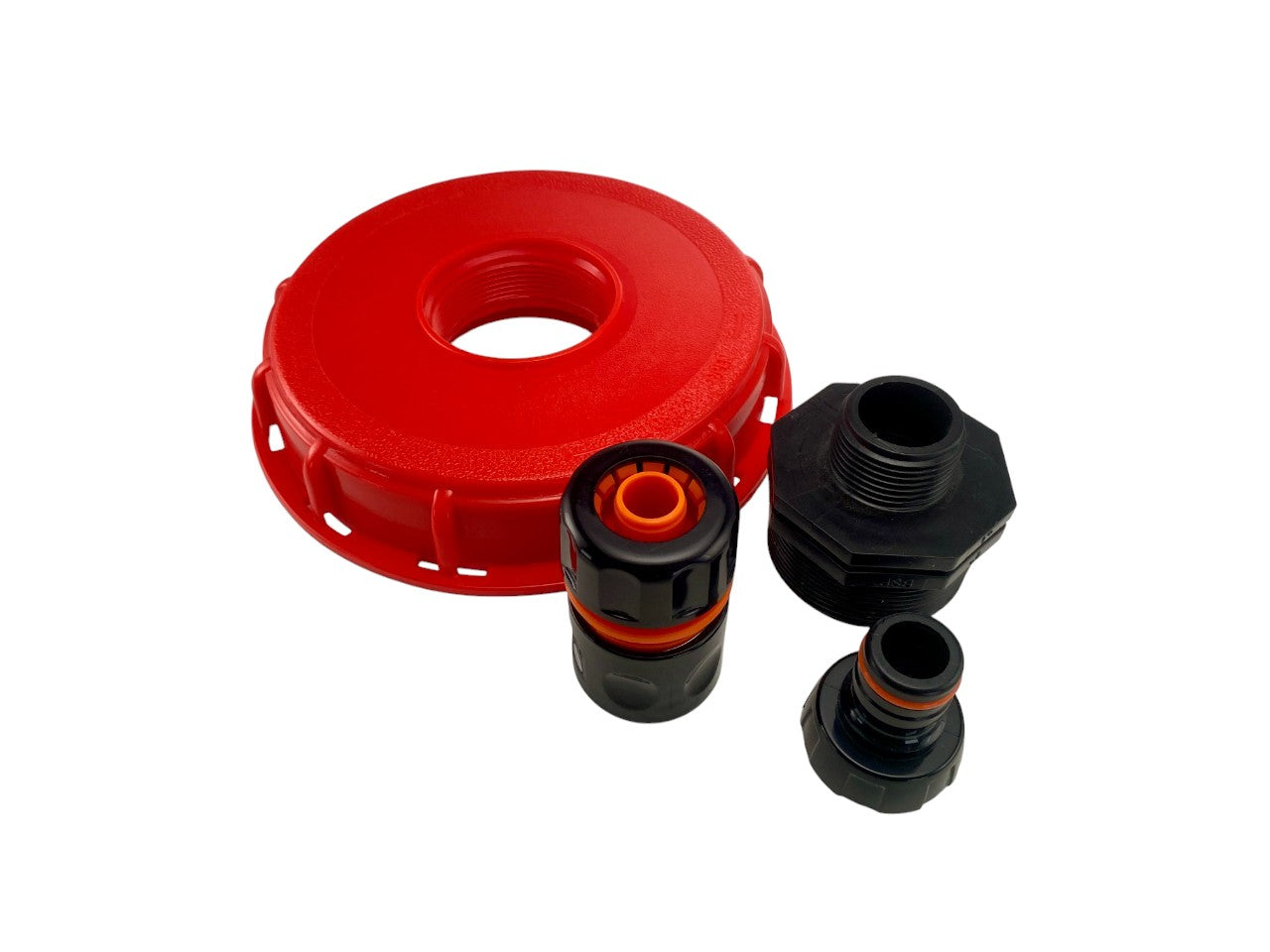 AP Supplies IBC 6-inch Cap Kit with 3/4” Hose Pipe Connector (Black)