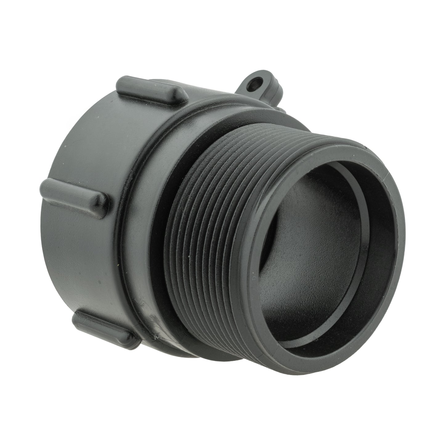 IBC 2 S60X6 Cap with Large Plastic Valve, 2 BSP Elbow and 50mm Barb Straight