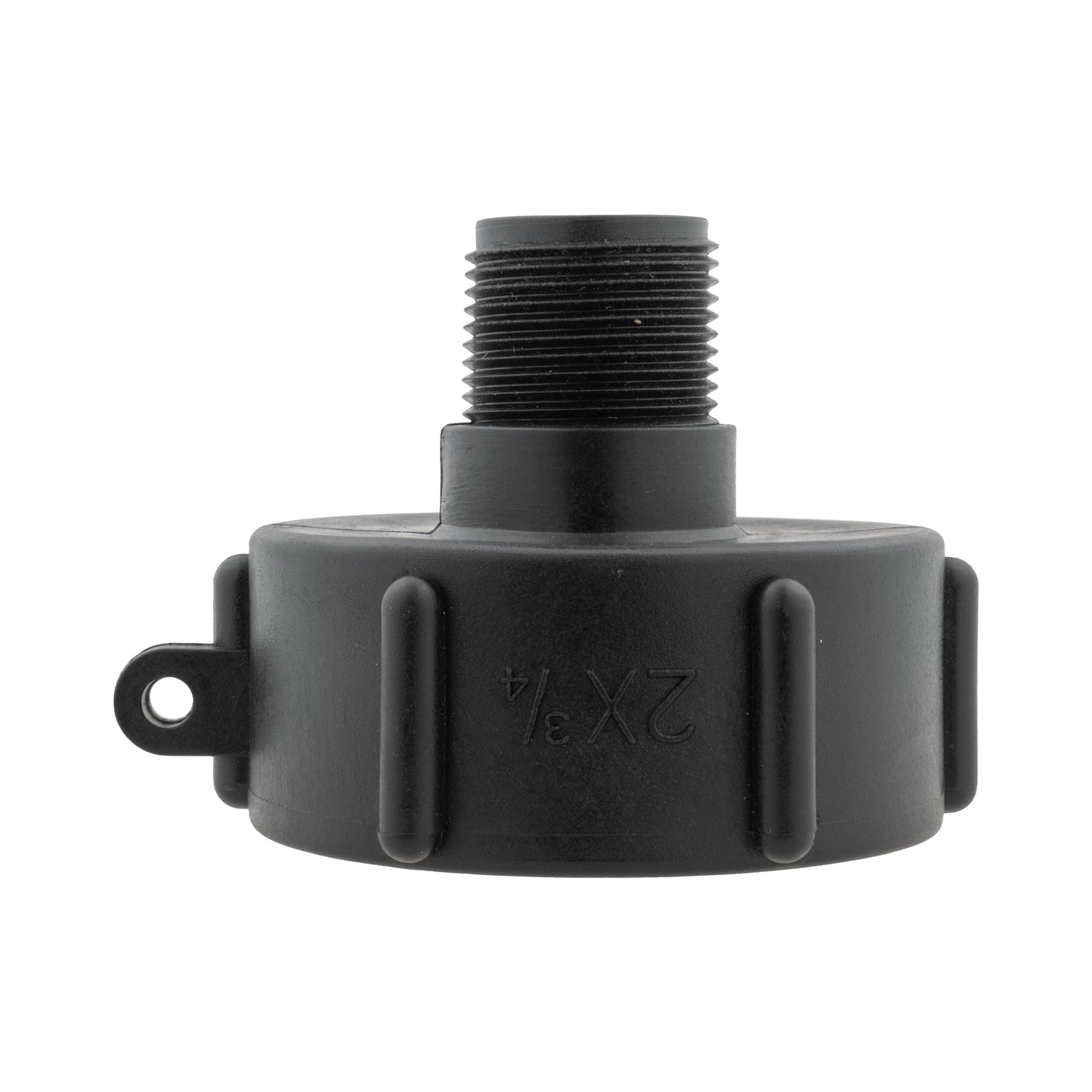 IBC 2 S60X6 Cap with In-Line BSPF Valve and MDPE Straight 20mm Hose Pipe Fitting