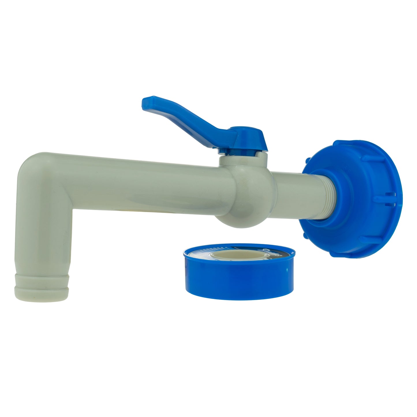 AP Supplies PP TAP 90 DEGREE WITH 1"BSPM INLET 32mm Barb Outlet + PTFE TAPE
