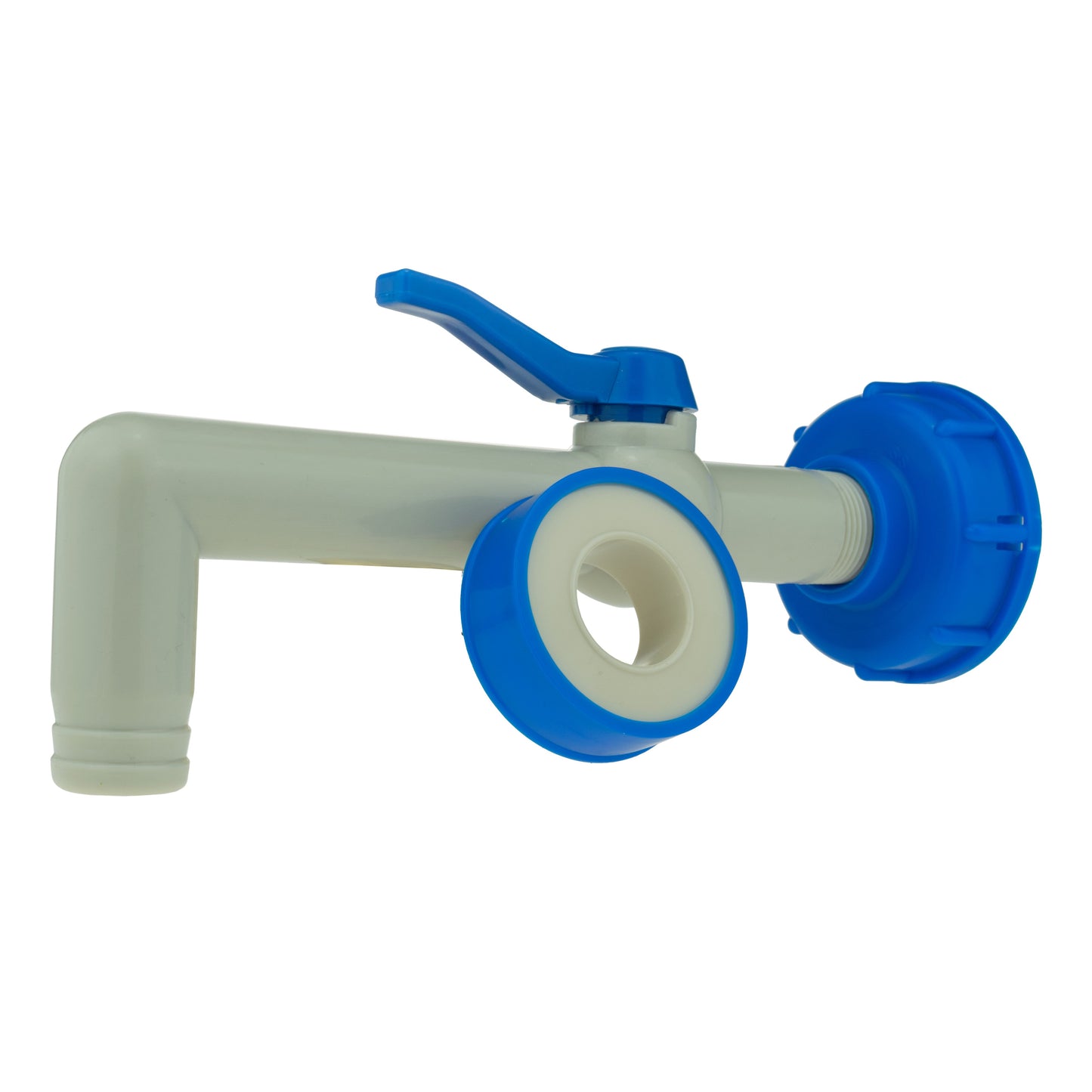 AP Supplies PP TAP 90 DEGREE WITH 1"BSPM INLET 32mm Barb Outlet + PTFE TAPE