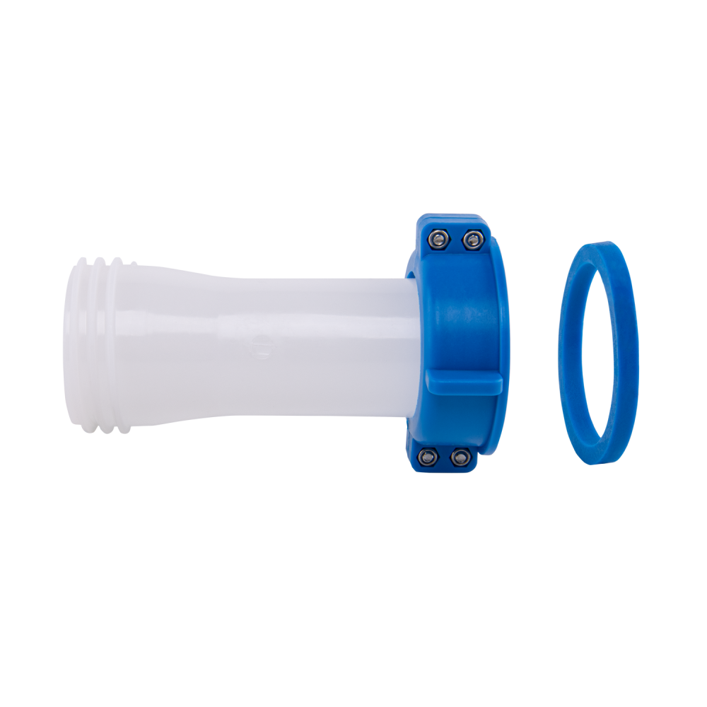 AP Supplies IBC S60x6 M-F Extender Swivel with S60x6 Cap and ½” Barb Brass Bib Tap