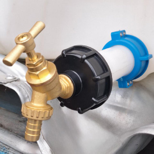 AP Supplies IBC S60x6 M-F Extender Swivel with S60x6 Cap and ½” Barb Brass Bib Tap