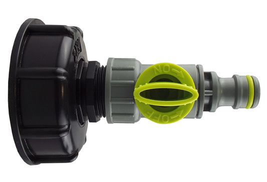 IBC 2 S60X6 Cap with 3/4 BSP - Click Lock Valve Lime Water Connector Tap Adapter
