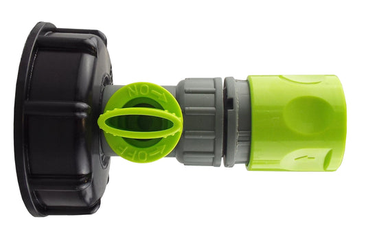 IBC 2 S60X6 Cap with BSP Threaded Valve and Hose Connector Lime Water Connector