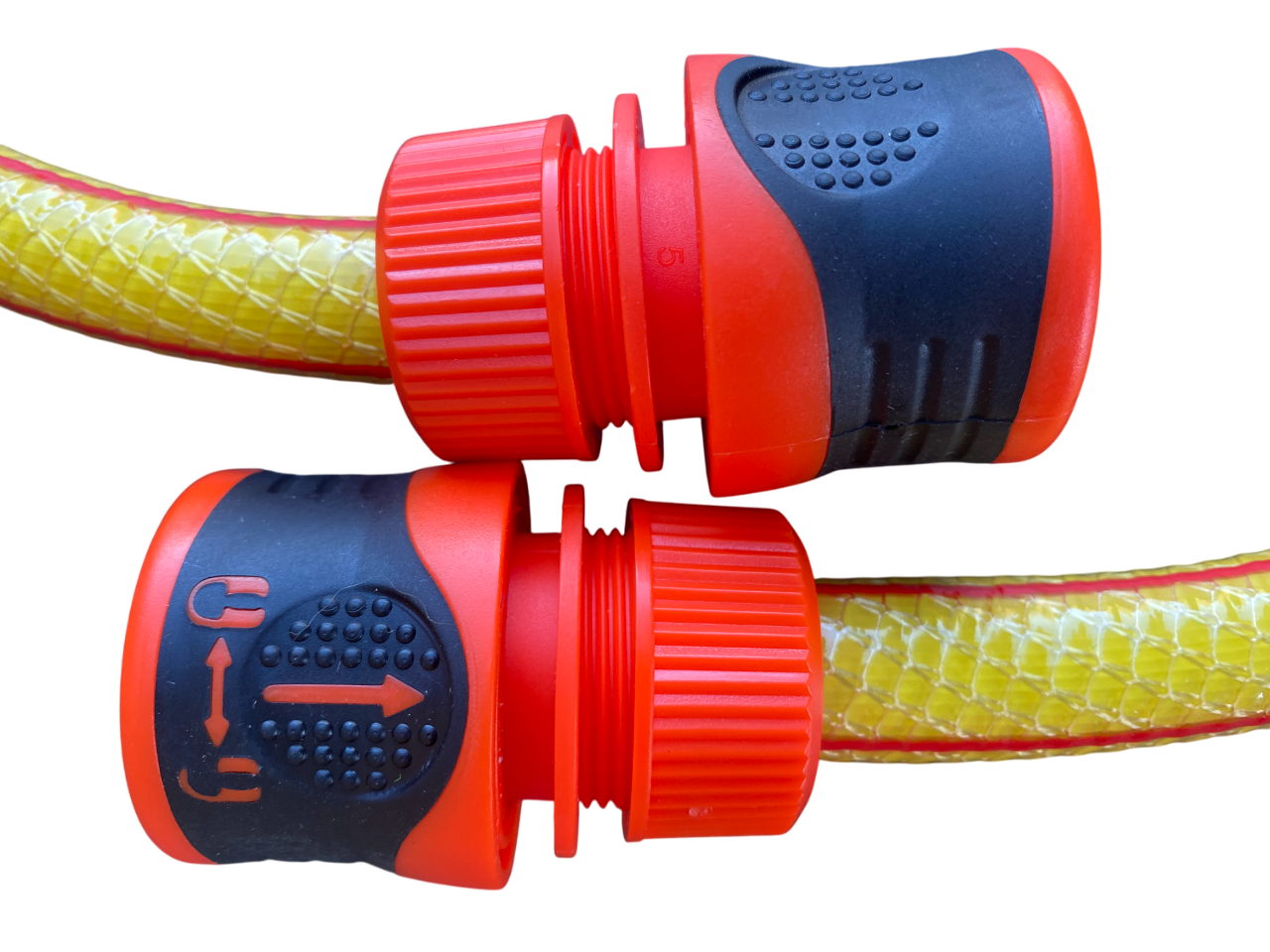AP Supplies Premium Garden Hose Yellow with Orange Lock Connectors - 4m + 2 connectors - 1 set