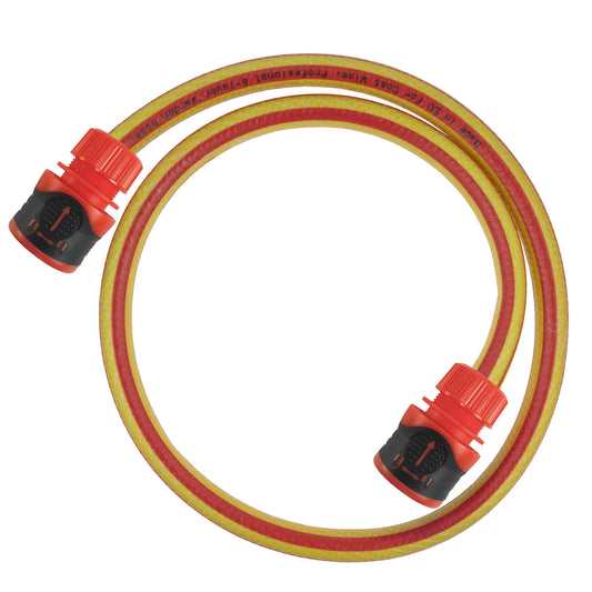 AP Supplies Premium Garden Hose Yellow with Orange Lock Connectors - 1m + 2 connectors - 1 set