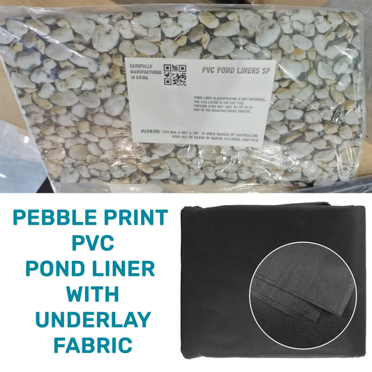 AP Supplies Pond Liner Small Pebble Print PVC 450gsm with Underlay - 1m x 1m