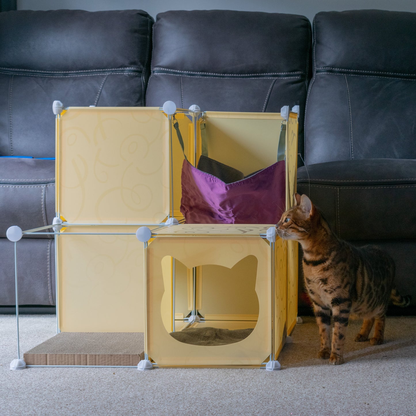 Kitty Cubby Cat Cube Play Tower MIDI Weatherproof Cover Pet and Pond Supply