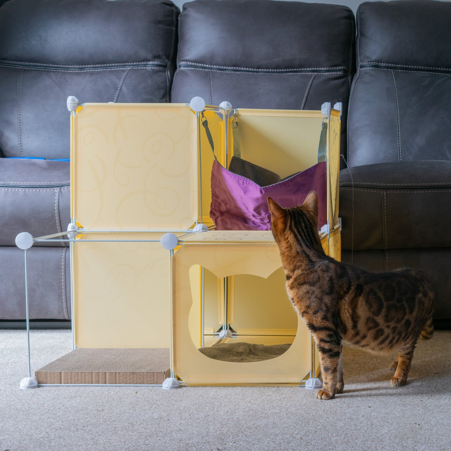 Kitty Cubby Cat Cube Play Tower MIDI Weatherproof Cover Pet and Pond Supply