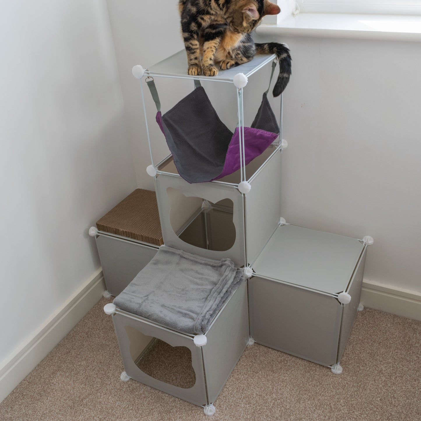 Kitty Cubby Cat Cube Play Tower MIDI Weatherproof Cover Pet and Pond Supply