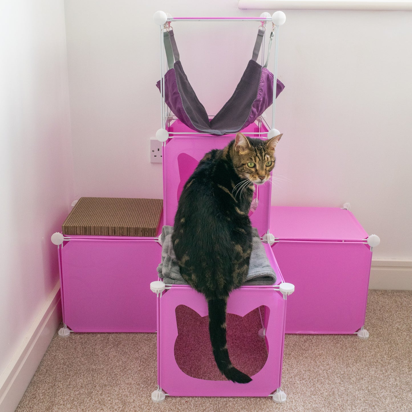 Kitty Cubby Cat Cube Play Tower MIDI Weatherproof Cover Pet and Pond Supply