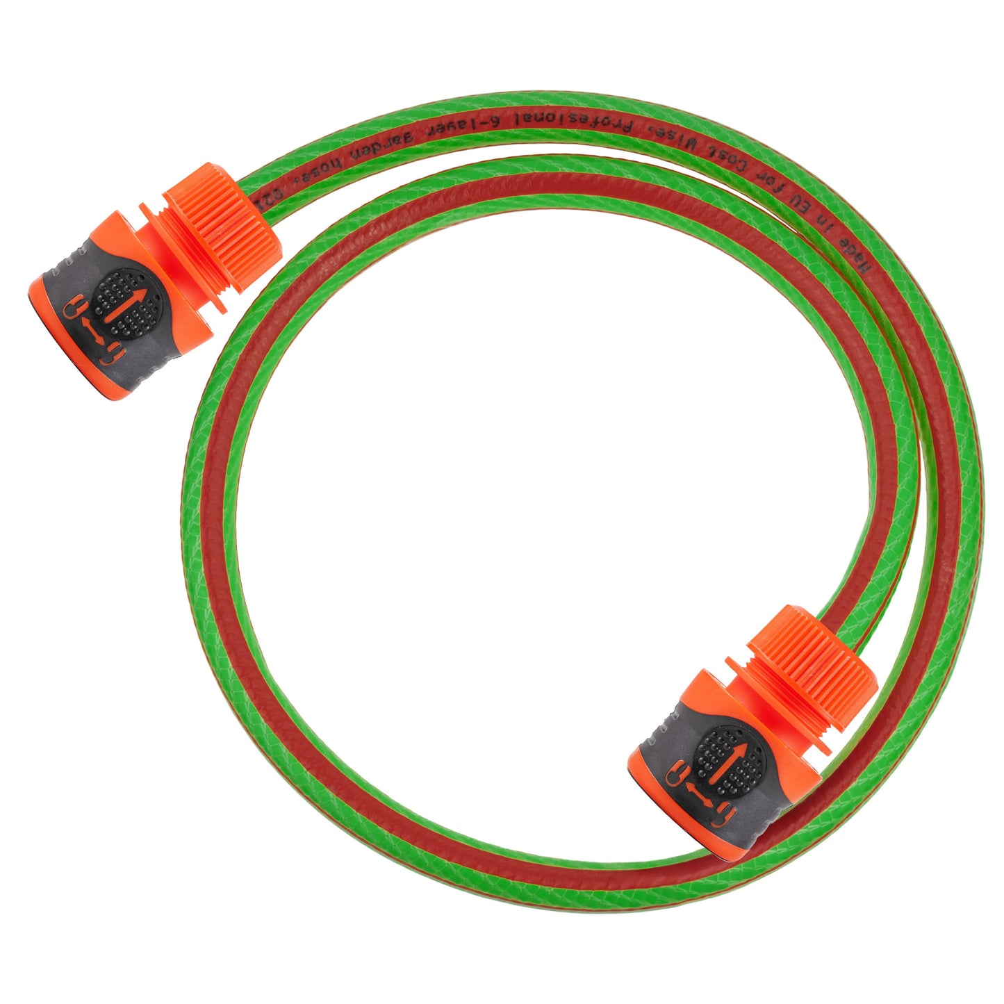AP Supplies Premium Garden Hose Green with Orange Lock Connectors - 1m + 2 connectors - 1 set