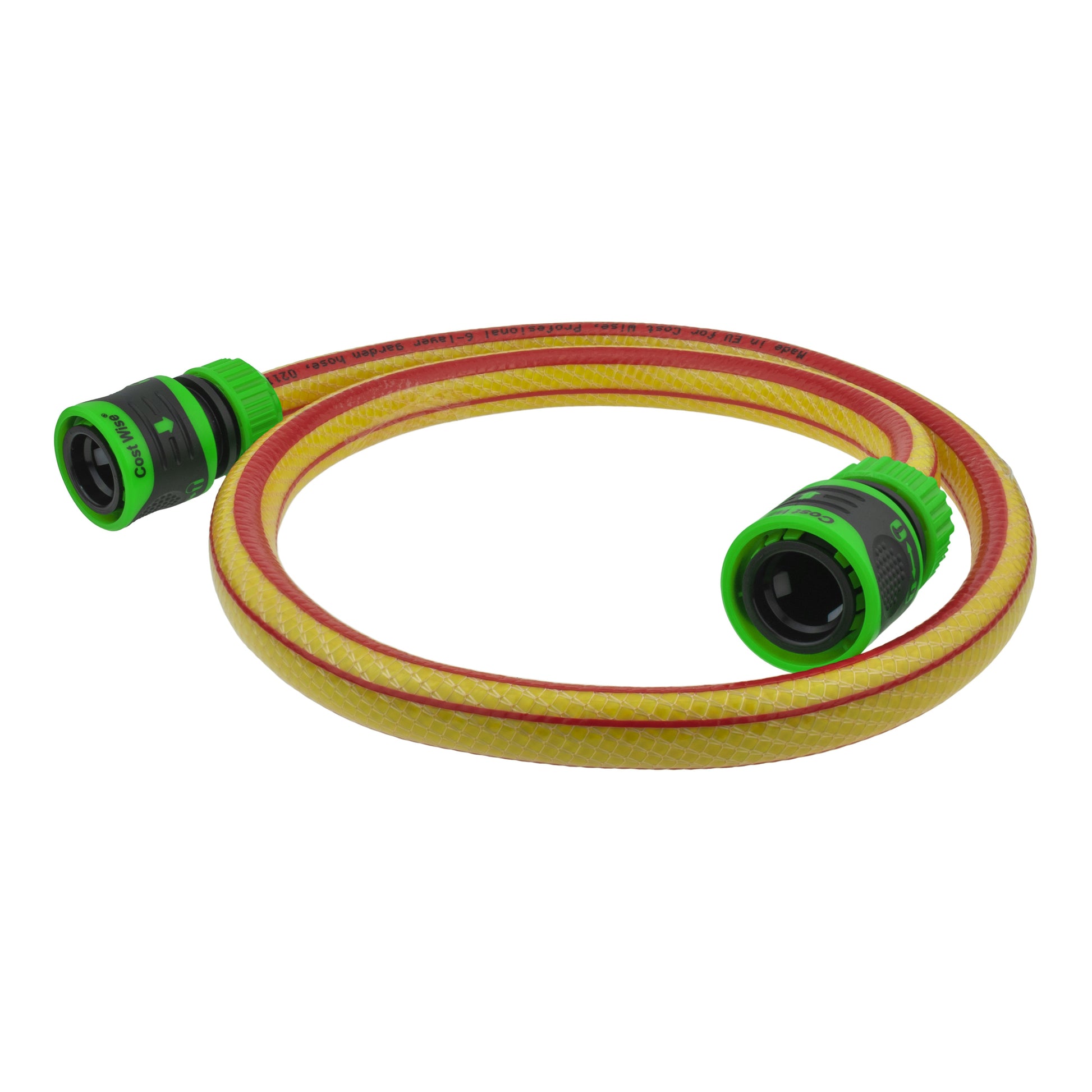 AP Supplies Premium Garden Hose Yellow with Green Lock Connectors - 7m + 2 connectors - 1 set