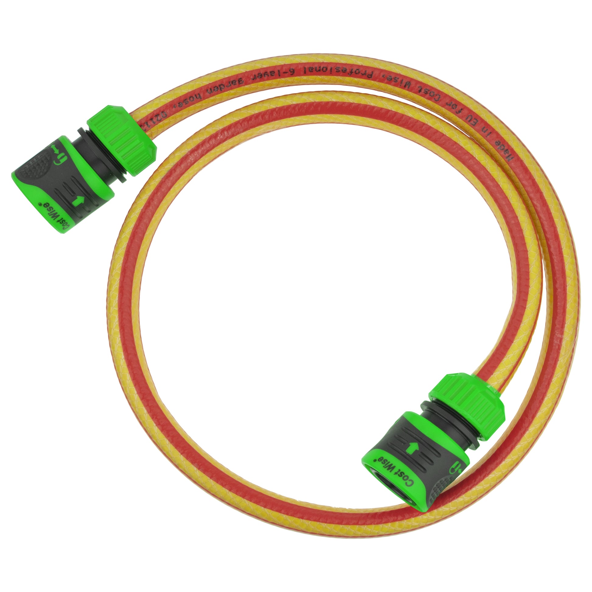 AP Supplies Premium Garden Hose Yellow with Green Lock Connectors - 4m + 2 connectors - 1 set