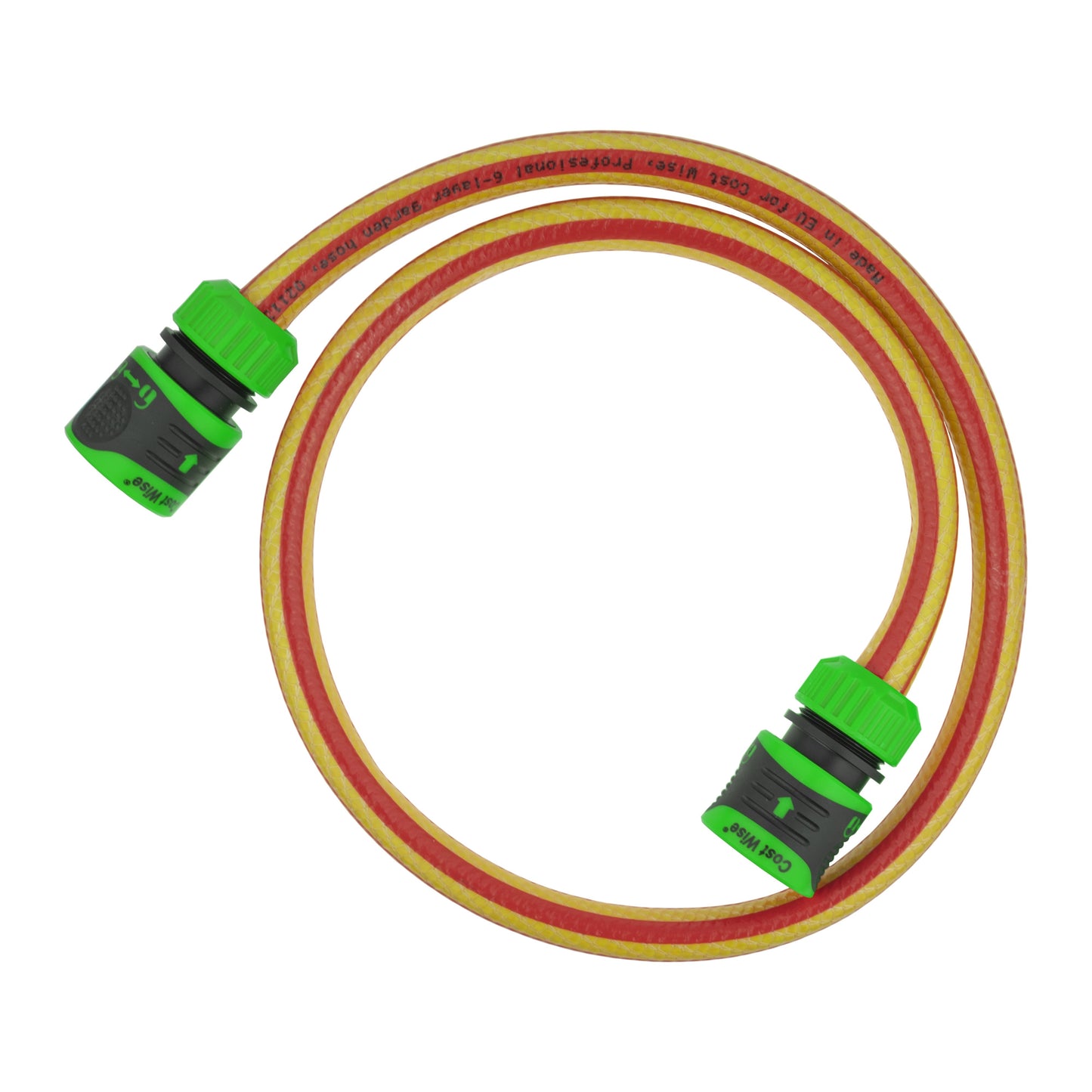 AP Supplies Premium Garden Hose Yellow with Green Lock Connectors - 5m + 2 connectors - 1 set